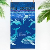 Пляжное вафельное полотенце «Мой океан»