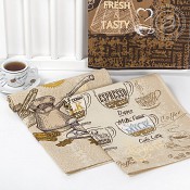 Набор полотенец из рогожки «Кофейня»